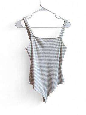 Le Lis Striped Square Neck Ribbed Bodysuit